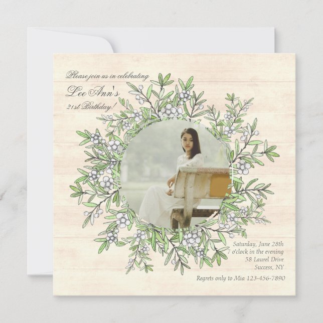 Invitation photo Spring Berry Wreath (Devant)