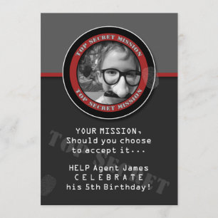 Invitation photo SPY Birthday Party