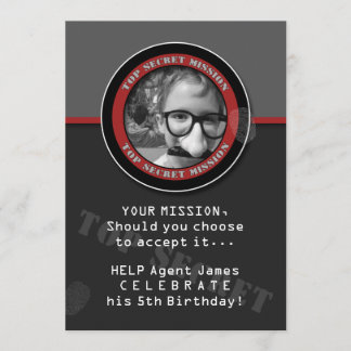 Invitation photo SPY Birthday Party