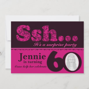 Invitation Photo ssh surprise rose 60e anniversaire invitatio