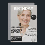 Invitation Photo Stylish Magazine Couverture pour son 81e ann<br><div class="desc">Photo Stylish Magazine Couverture pour son 81e anniversaire Invitation</div>