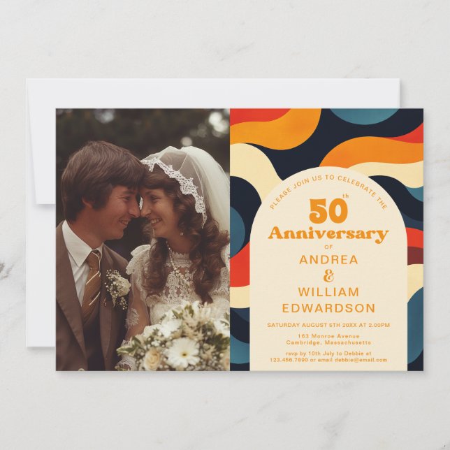Invitation Photo super du 50e anniversaire du Mariage des ann (Devant)