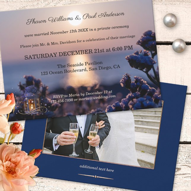 Invitation Photo sur mesure côtière après mariage Fête Invita (Créateur téléchargé)