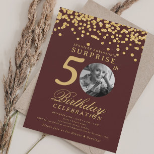 Invitation Photo SURPRISE 50 Anniversaire Confitte Bourgogne