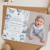 Photo Toile De Jouy Blue Anniversaire