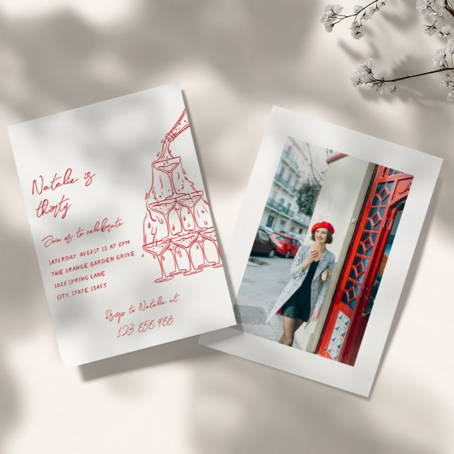 Invitation Photo Tour Champagne Trente Anniversaire (Créateur téléchargé)