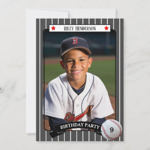 Invitation Photo Trading Card Baseball Anniversaire