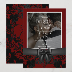 Invitation photo traditionnelle mariage et noire et noire