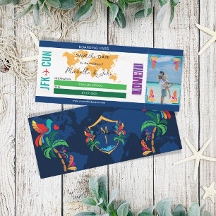 Invitation Photo Travel Boarding Pass Mexique Enregistrer La