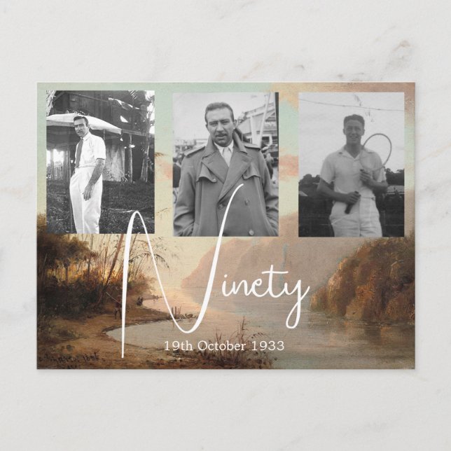 Invitation photo tropicale pour 90e anniversaire  (Devant)