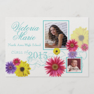 Invitation Photo Twin du Printemps Garden Graduation