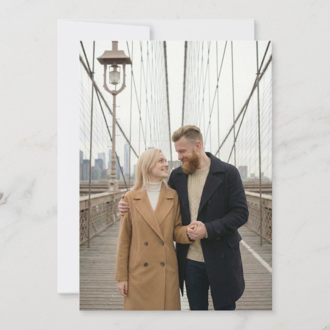 Invitation Photo urbain intime beige (Devant)