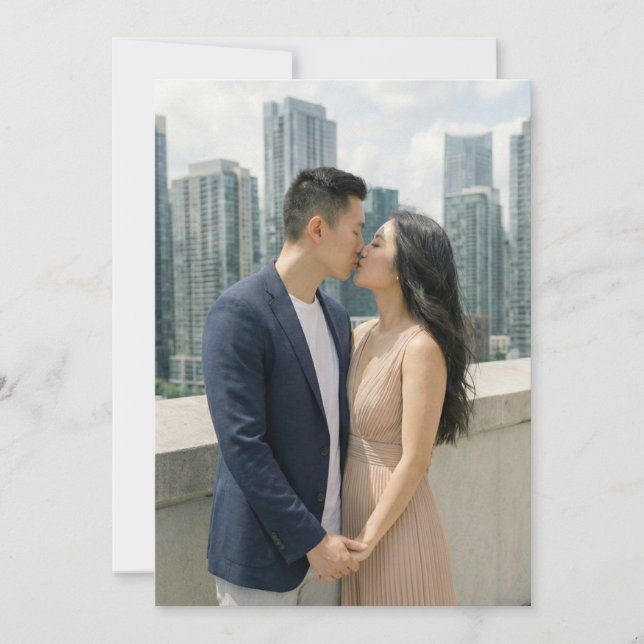 Invitation Photo Urbaine Romantique Navy (Devant)