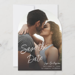 Invitation Photo V MOD Chic 4 LG Enregistrer la date Arc