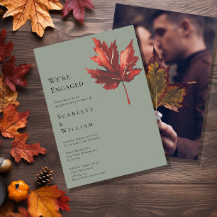 Invitation Photo verte de taille d'automne minimale simple No