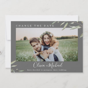 Invitation Photo verte minime changer la date Postponed