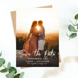 Invitation Photo - Vertical Enregistrer la date et l'écriture