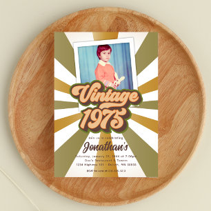 Invitation Photo vintage 1975 50e anniversaire