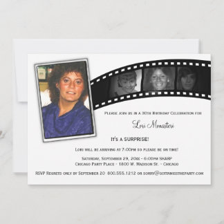 Invitation photo vintage de la bande de film surpr