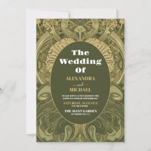 Invitation Photo Vintage Floral Art Nouveau Mariage