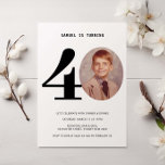 Invitation photo vintage portée 40e anniversaire<br><div class="desc">Cette invitation vintage à la fête de 40e anniversaire est parfaite pour votre anniversaire sur la voie de la mémoire. Remplacez la photo par une de vos propres photos d'enfance et customisez le texte à votre goût. Age peut être édité, sinon, consultez notre collection pour d'autres âges. Le dos de...</div>