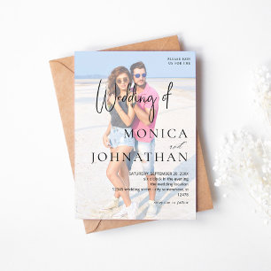 Invitation Photo VS Black & W Mariage moderne