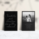 Invitation Photo Wedding moderne de l'Elegant Black and White<br><div class="desc">Moderne Elegant Black and White Photo Wedding Invite</div>