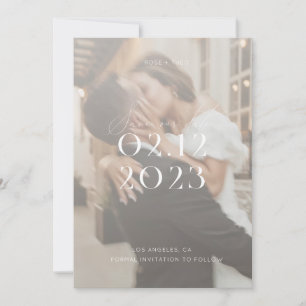 Invitation Photo Wedding moderne de l'Elegant Black and White