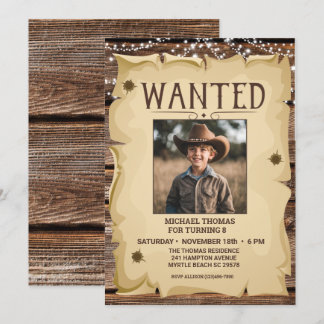 Invitation Photo Western Fun Poster Recherché Quel âge Annive