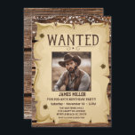 Invitation Photo Western Funny Poster Recherché 40e anniversa<br><div class="desc">Rassemblez votre équipe pour une fête amusante et inoubliable avec cette photo Western Funny Poster Recherché 40th Invitation pour anniversaire masculin! Conçue comme une affiche à l'ancienne, cette invitation hilarante comporte une photo personnalisée de l'homme d'anniversaire devant et au centre. Avec des polices occidentales classiques, des textures rustiques, et "RECHERCHÉ"...</div>