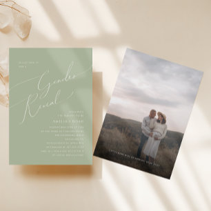Invitation Photo Whimsical Sage Green Baby Genre Reveillez