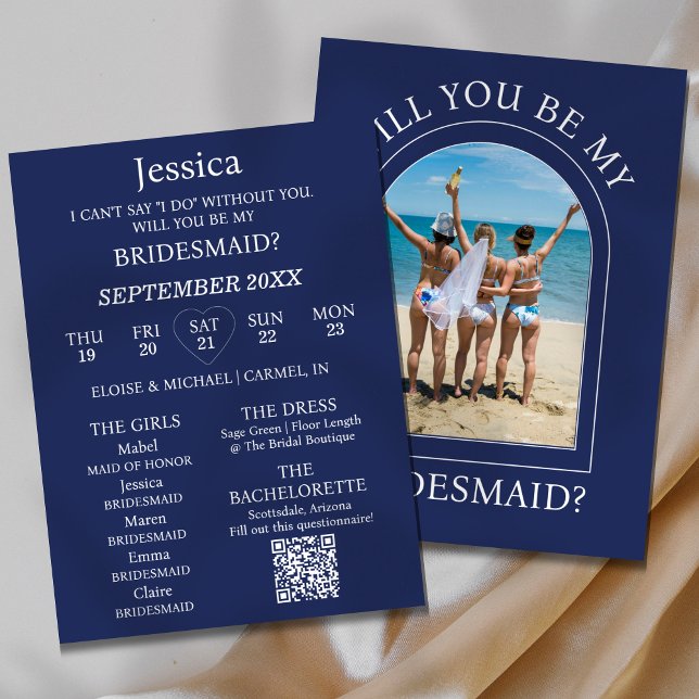 Invitation Photo Will You Be My Bridesmaid Proposal Card (Pop the question to your bridal party with this Photo Will You Be My Bridesmaid Proposal Card! )