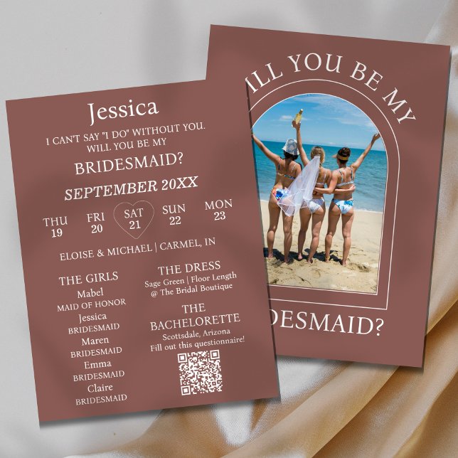 Invitation Photo Will You Be My Bridesmaid Proposal Card (Pop the question to your bridal party with this Photo Will You Be My Bridesmaid Proposal Card! )