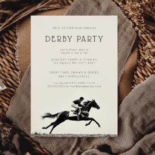 Invitation Photographie de Cheval de course moderne Derby Par