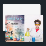 Invitation Photographie de fête d'anniversaire de la science<br><div class="desc">Editable Boy Science Anniversaire Fête Photo Invitation</div>