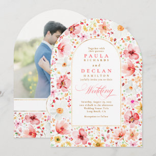 Invitation Photographie de l'arche de mariage de jardin flora