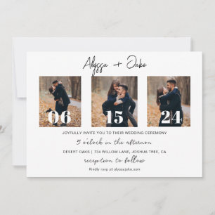 Invitation Photographie De Mariage Moderne Minimale Enregistr