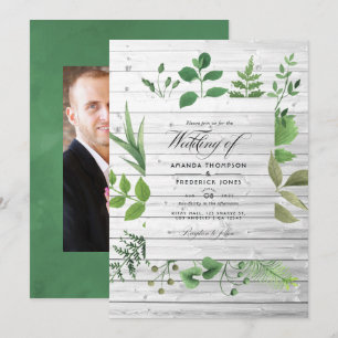 Invitation Photographie de mariage rustique en forêt boisée