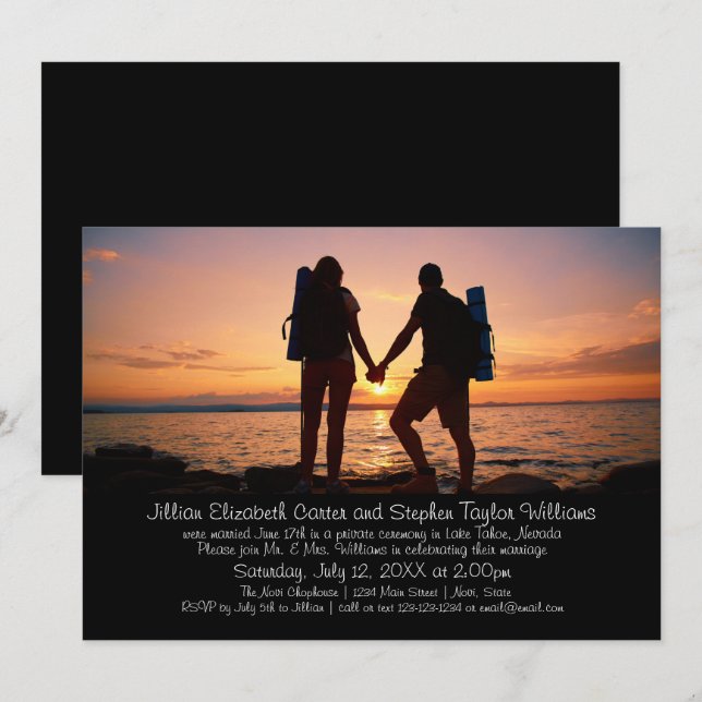Invitation Photographie de routards - Annonce de mariage (Devant / Derrière)