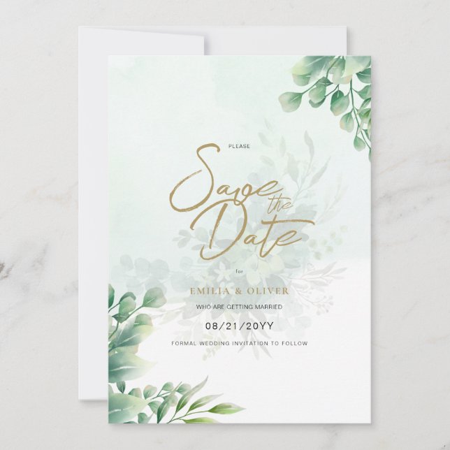 Invitation Photographie Mariage Sauvez la date Rustique Botan (Devant)