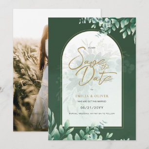 Invitation Photographie Mariage Sauvez la date Rustique Botan