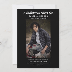 Invitation Photographie minimale noire Fête de remise des dip