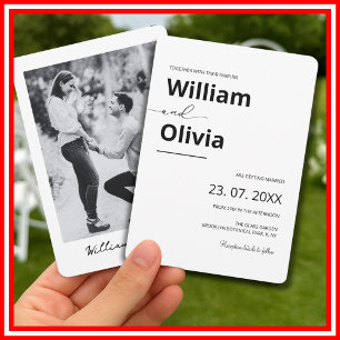 Invitation Photographie Minimaliste Mariage