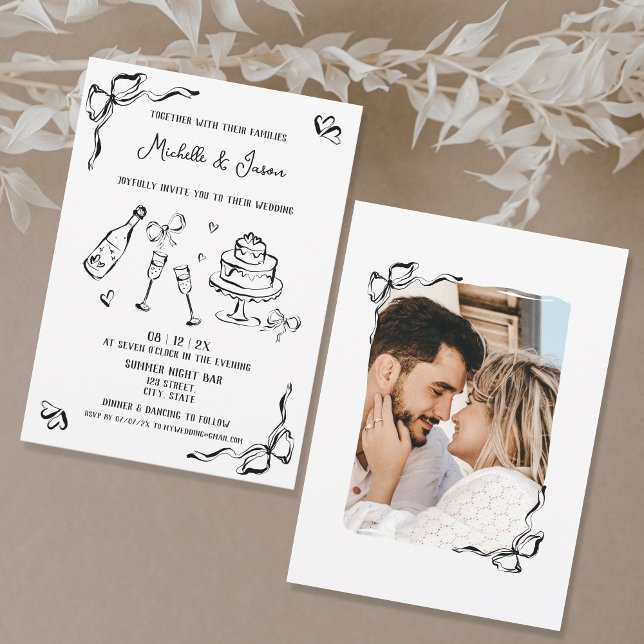 Invitation Photographie moderne Retro Whimsical Unique Main T (Créateur téléchargé)