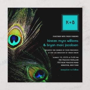 Invitation Photographie Plumes de Peacock Mariage photo 2