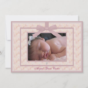 Invitation Photographie rose d'Ivory Christening