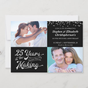 Invitation Photos d'alors et d'aujourd'hui pour le 25e annive