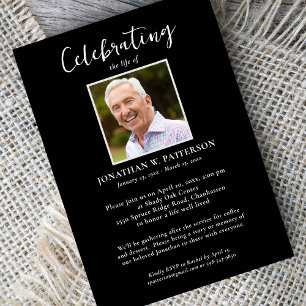 Invitation Photos de célébration de vie classique avec poème 
