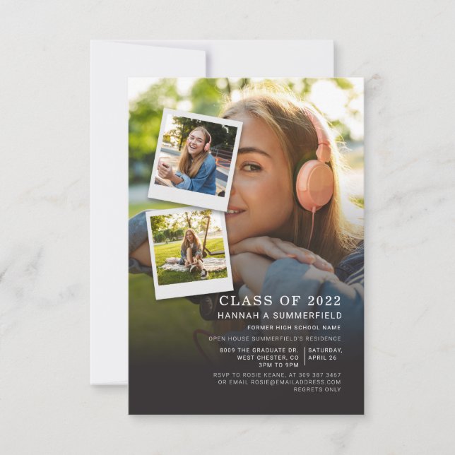 Invitation Photos de Graduation Moderne Grad 2025 Party (Devant)