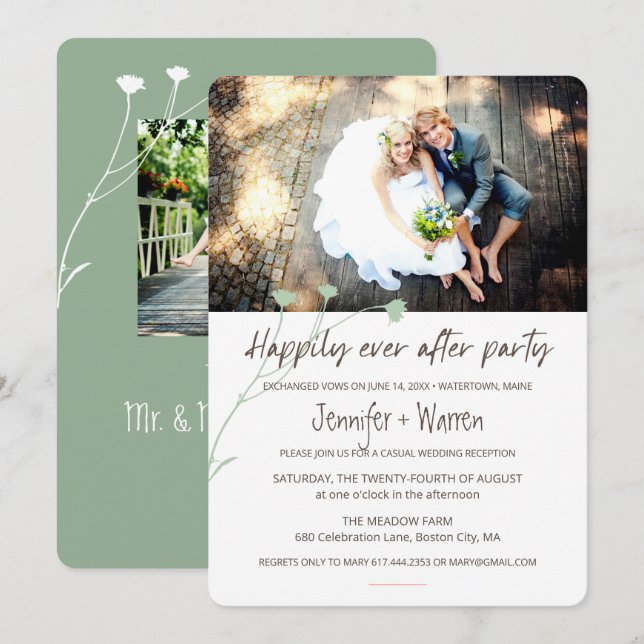 Invitation Photos de la fête de mariage de conte de fées (Devant / Derrière)